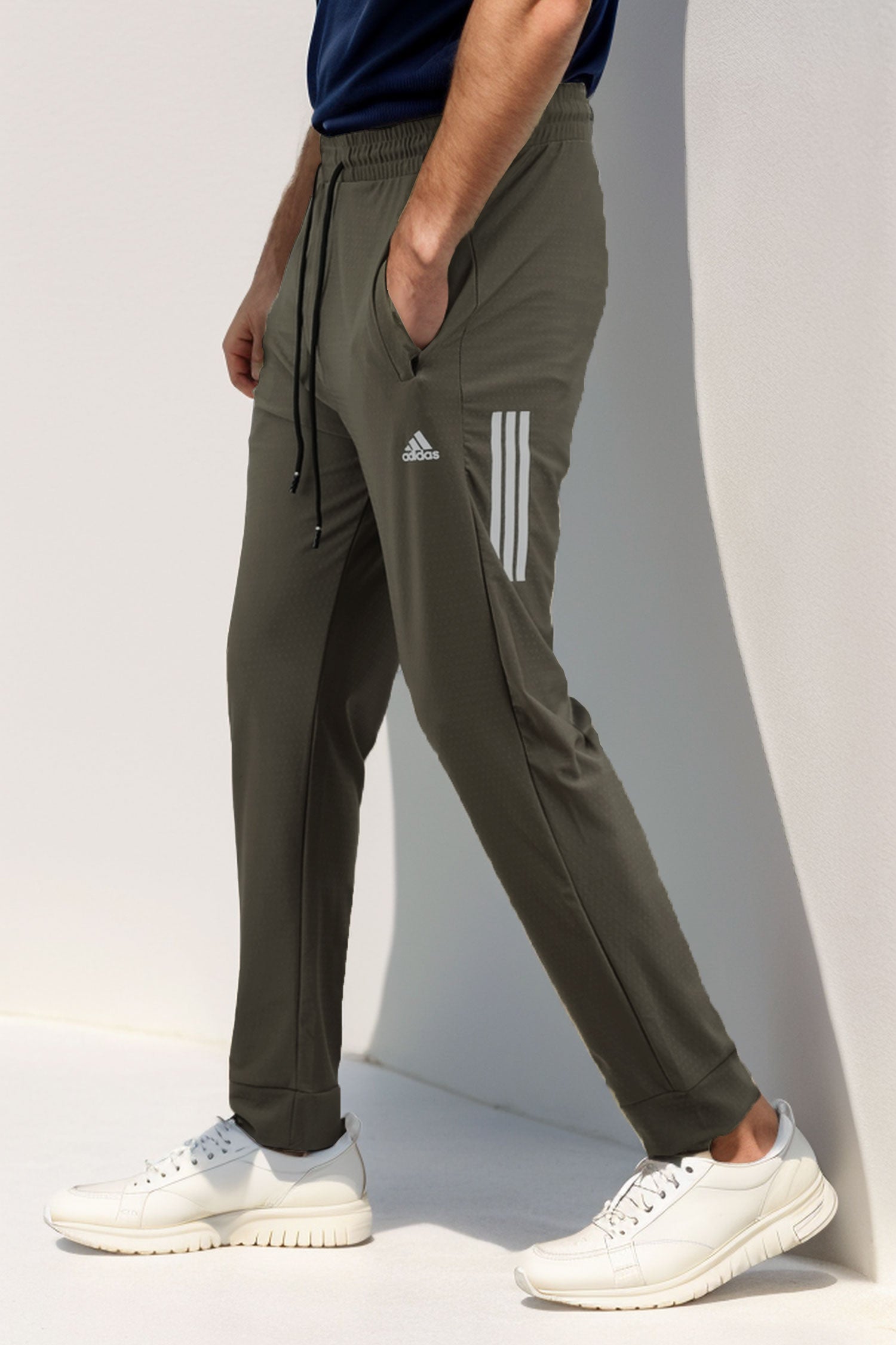 Adds Self Textured Strip Line Sportswear Trouser