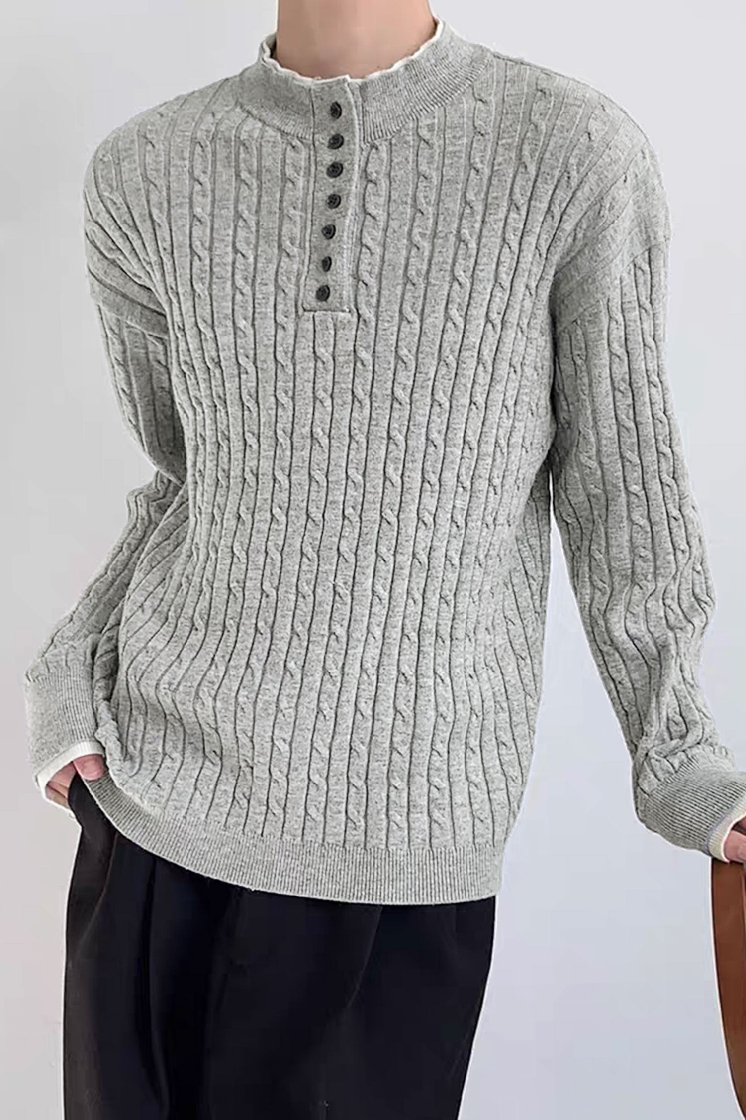Turbo Cable Knit Jummper Imported Men's Sweater