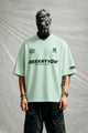 Turbo Casual Graphic Slogan Oversize Men's Tee In Sea Green