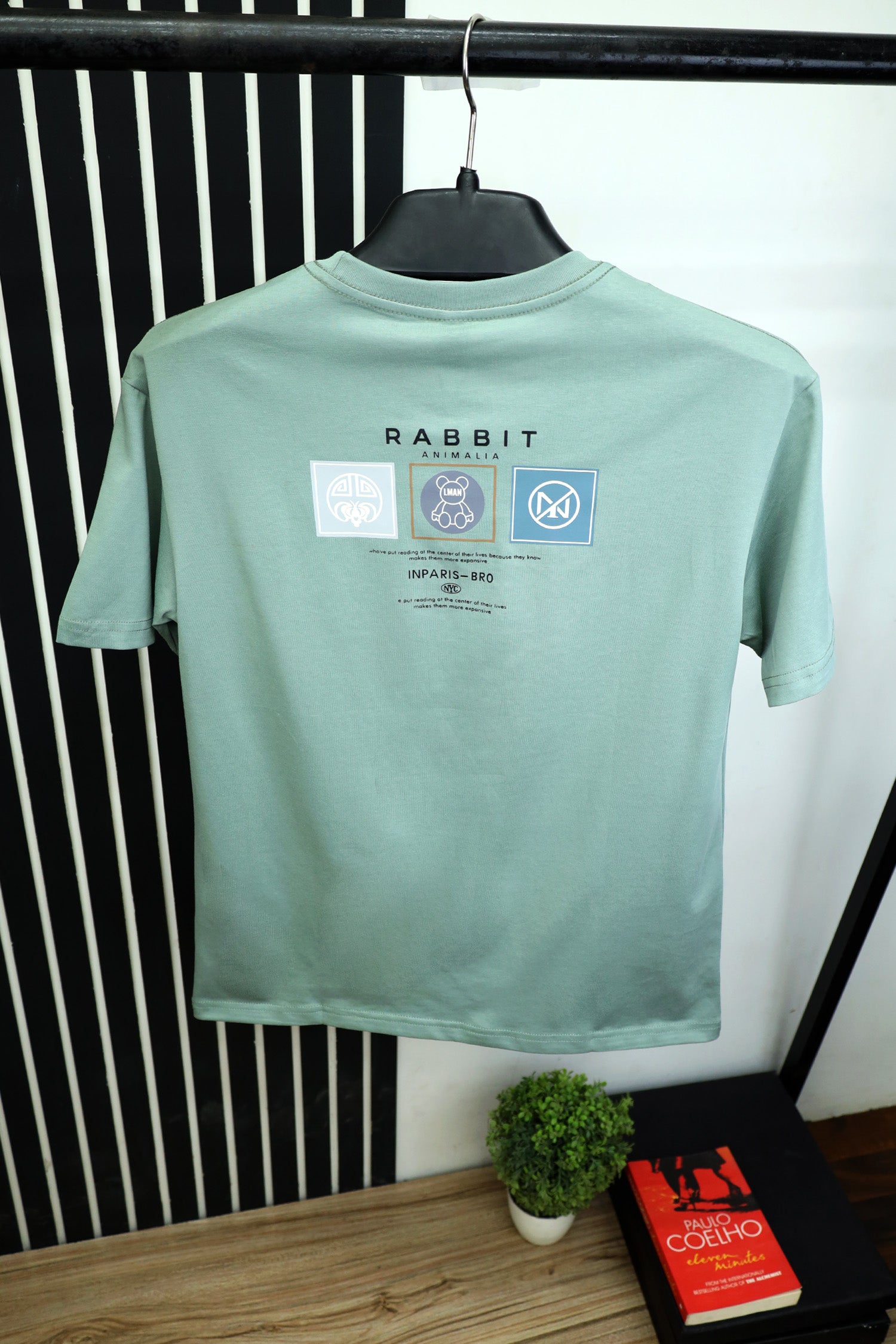 Rabbit Logo Round Neck Oversized T-Shirt