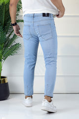 Essential Turbo Ankle Fit Jeans In Sky Blue