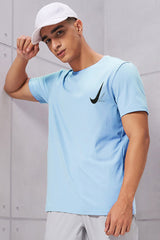 Nke Air Force Front Logo Dry Fit Tee In Sky Blue