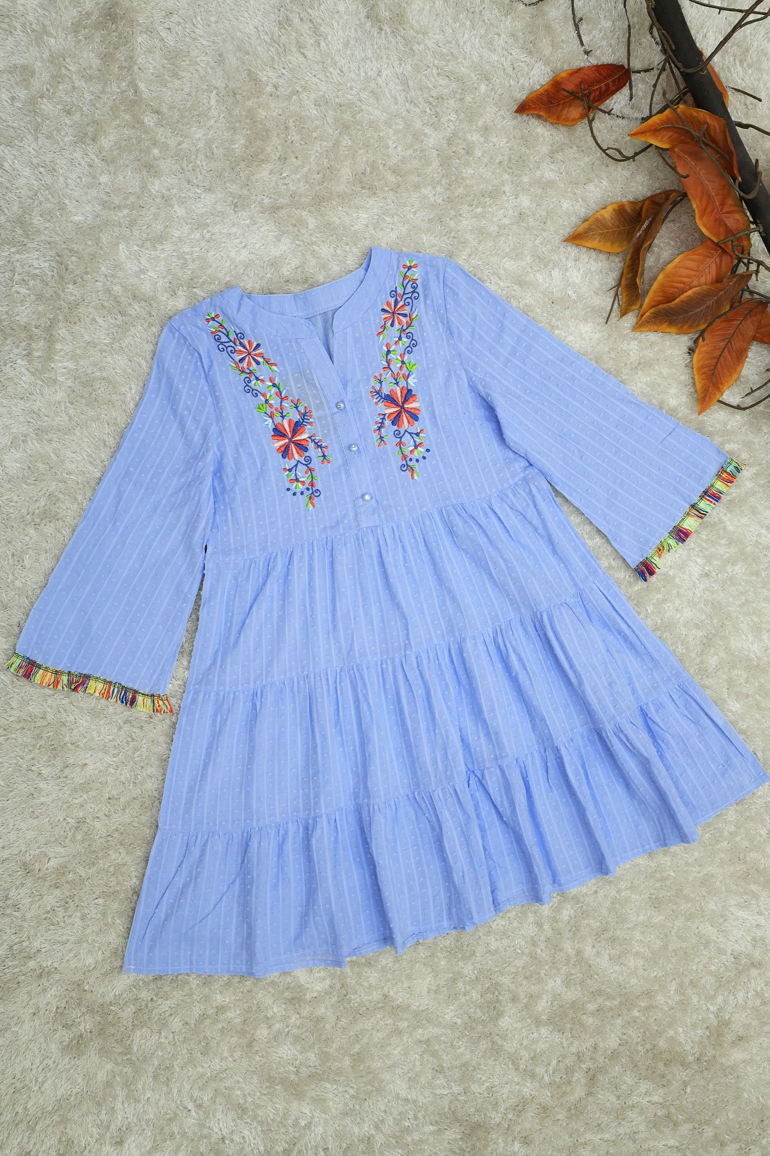 Embroidered Design Frock Style Turkish Imported Top