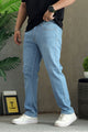 Turbo Casual Core Straight Denim Jeans In Sky Blue