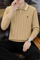 Polo Quarter Zip-Collar Imported Men's Jumper Sweater In Skin