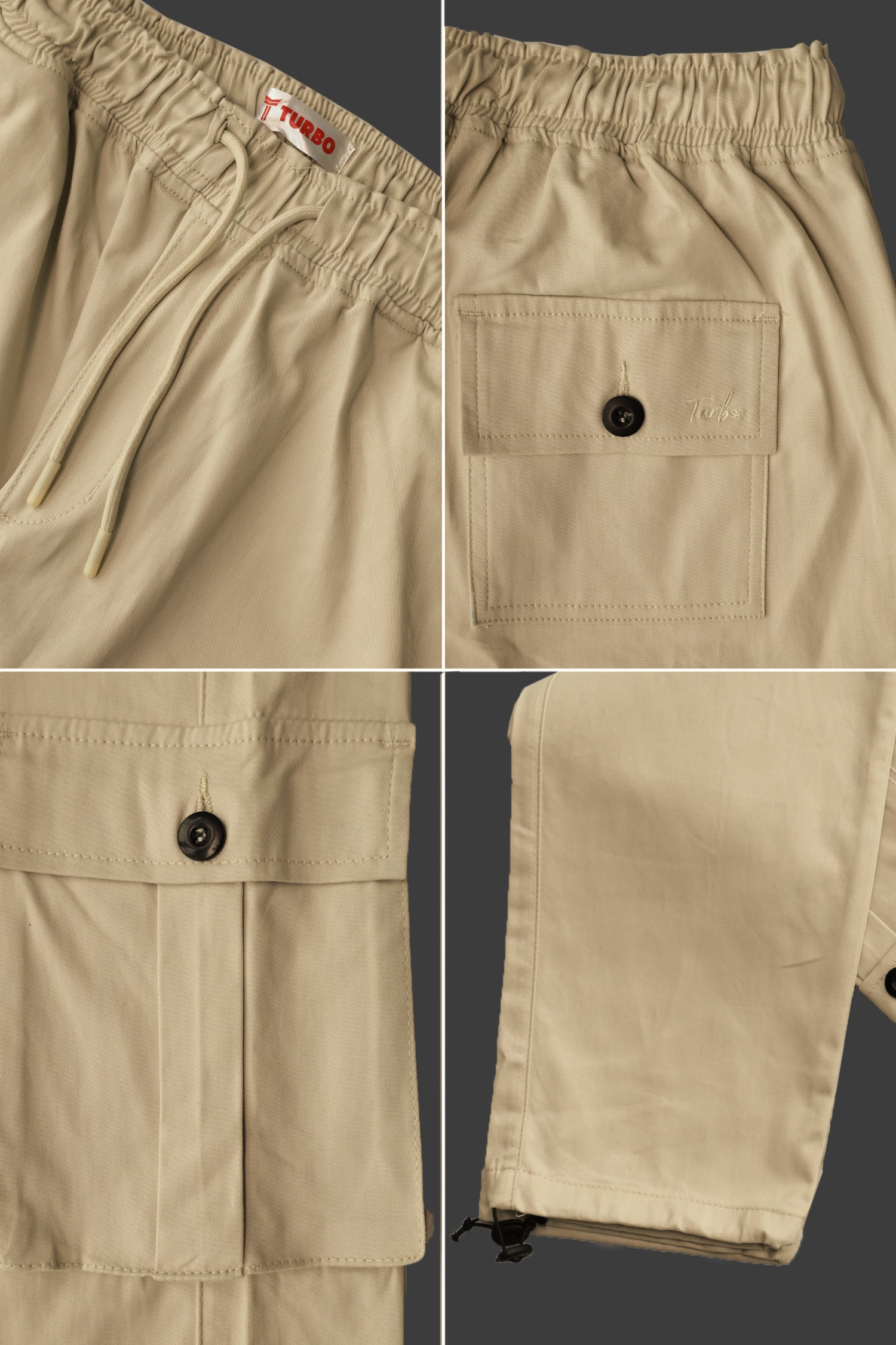 Turbo's 6 Pockets Loose Bottom Cargo Trouser
