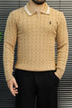 Polo Quarter Zip-Collar Imported Men's Jumper Sweater In Skin