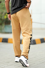 Turbo Bottom Writing SlimFit Imported Sportswear Trouser in Light Camel