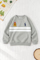 Rph Lren Classic Panneled Round Neck Kid's Sweatshirt In Slate Grey