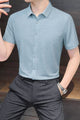 Men's Cuban Texture Silk Casual Shirt In Slate Grey