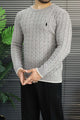 Polo Cashmere Blend Knit Imported Men's Sweater In Slate Grey