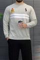 Plo Rph Lren Classic Paneled Round Neck Men's Sweatshirt In Silver Grey