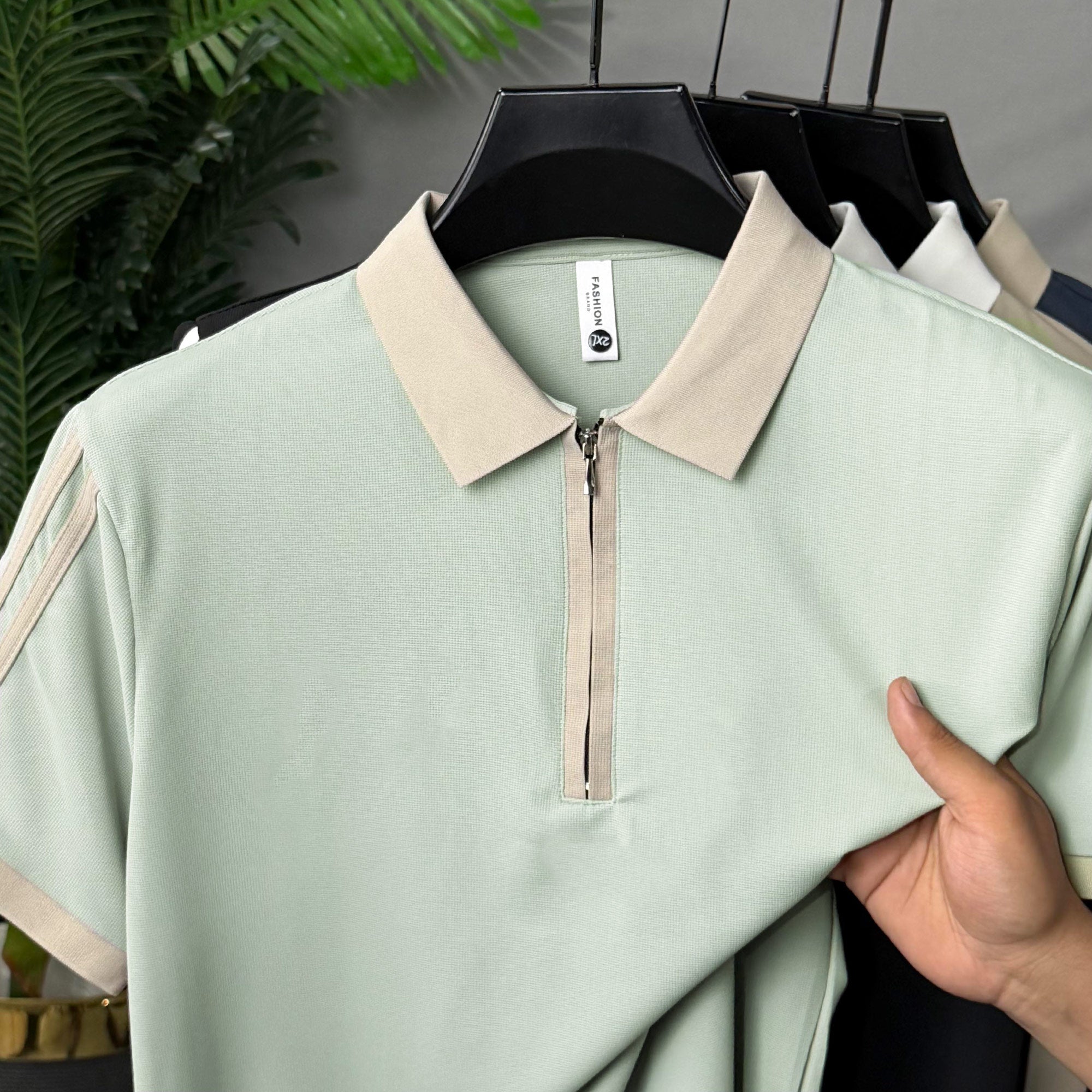 Turbo Half-Zipper Closure Style Men's Polo Shirt