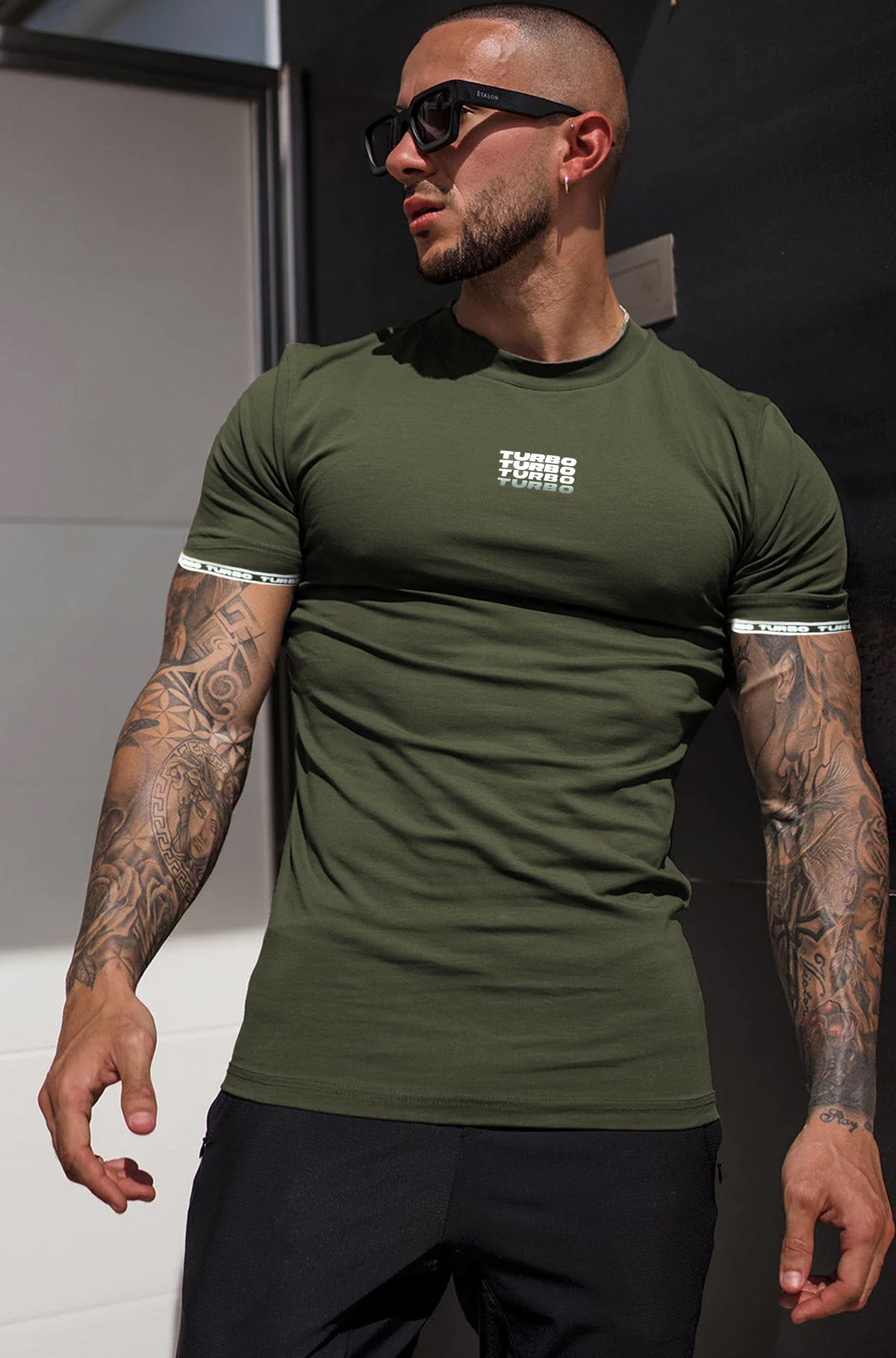 Signature Warrior Turbo T-Shirt In Olive Green