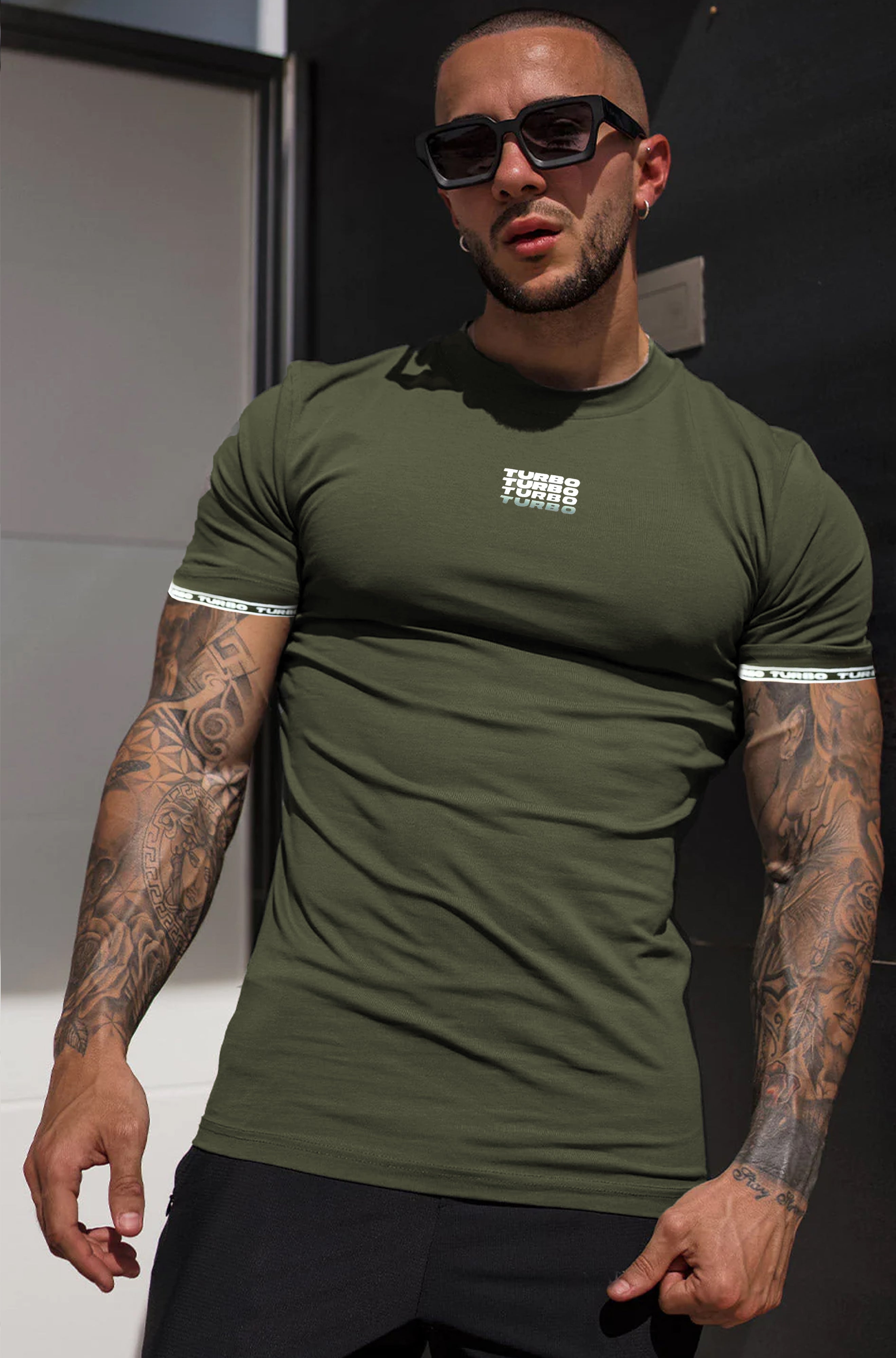 Signature Warrior Turbo T-Shirt In Olive Green