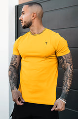 Turbo Perfect Fit Camo T-Shirt In Mustard