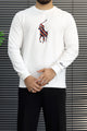 Plo Rph Lren Heritage Round Neck Men's Sweatshirt In White