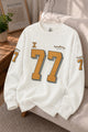 Turbo "77" Graphic Oversize Round Neck Men's Sweatshirt In White