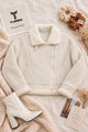 Women Asymmetric Shearling-Lined Imported Suede Jacket