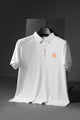Hrms Orange Accent Logo Style Men's Polo Shirt In White