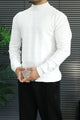 Turbo Geometric Pattern Imported Men's Sweater In White