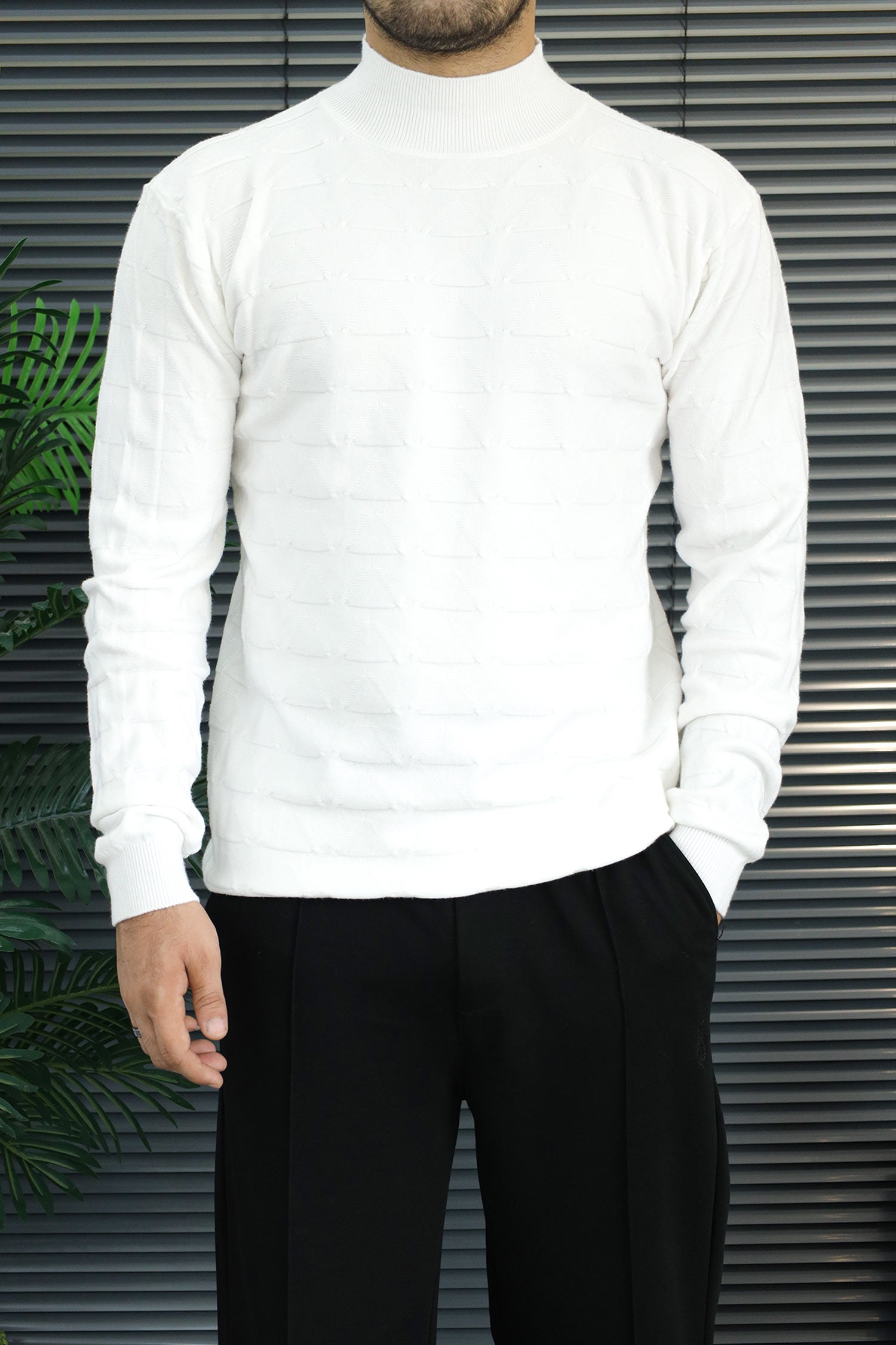 Turbo Geometric Pattern Imported Men's Sweater