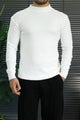 Turbo Warm Padding Imported Plain Mock Neck Men's Sweater