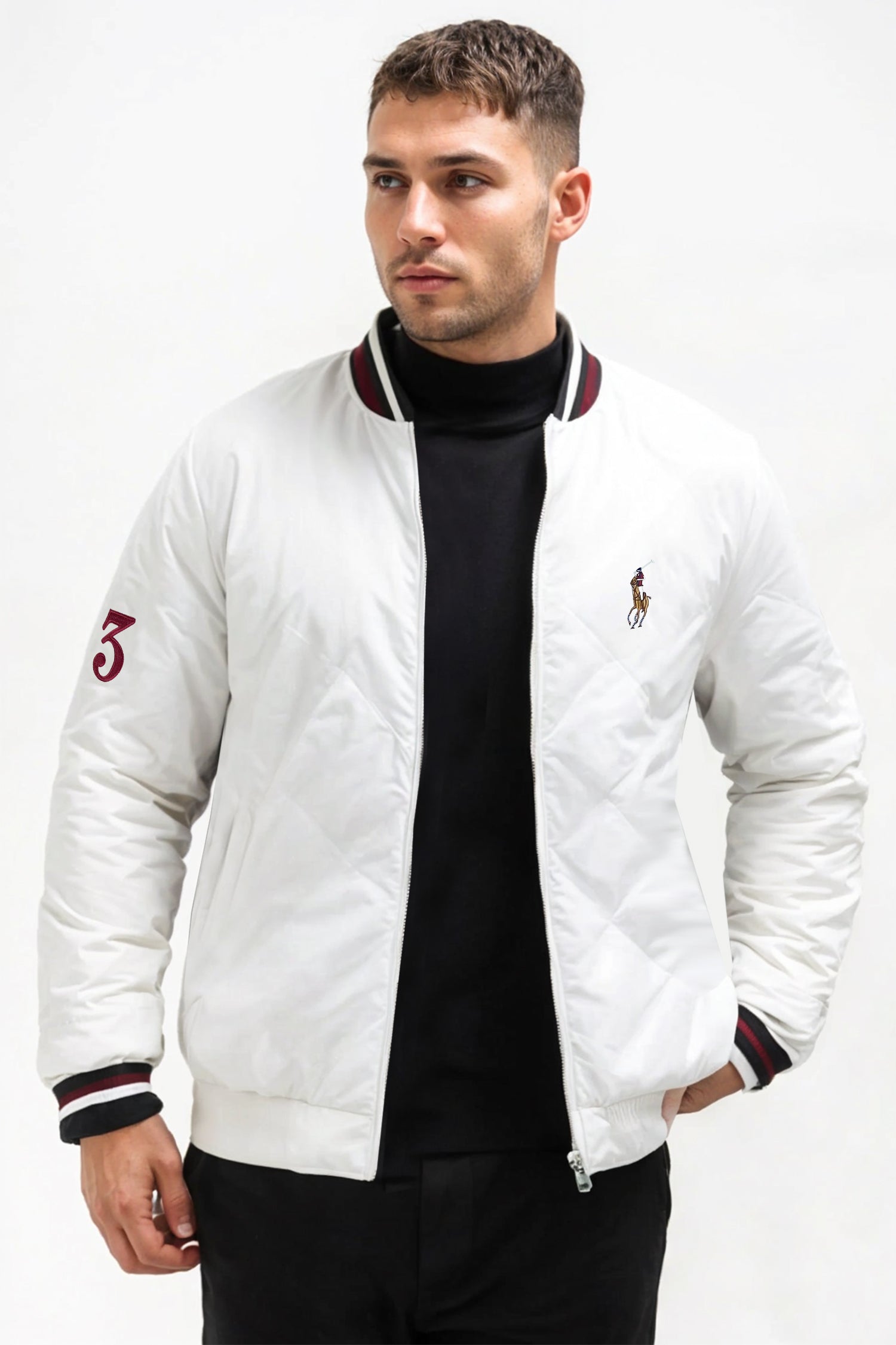 Rph Lren Polo Rib Collar Imported Puffer Jacket