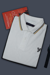 Ace Front Embroidered Logo Polo Shirt In White
