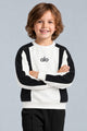 Alo Color-Block Quarter Round Neck Kid's Sweatshirt In White
