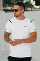 Turbo Sport Shoulder Striped Breathable Dry-Fit Tee