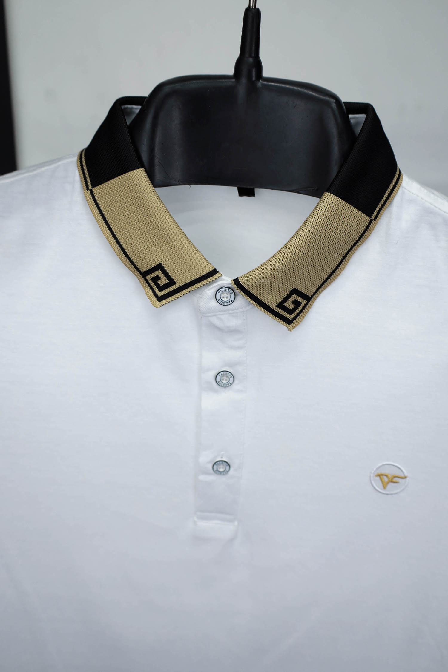 Two Tone Banded Collar And Sleeve Polo Shirt