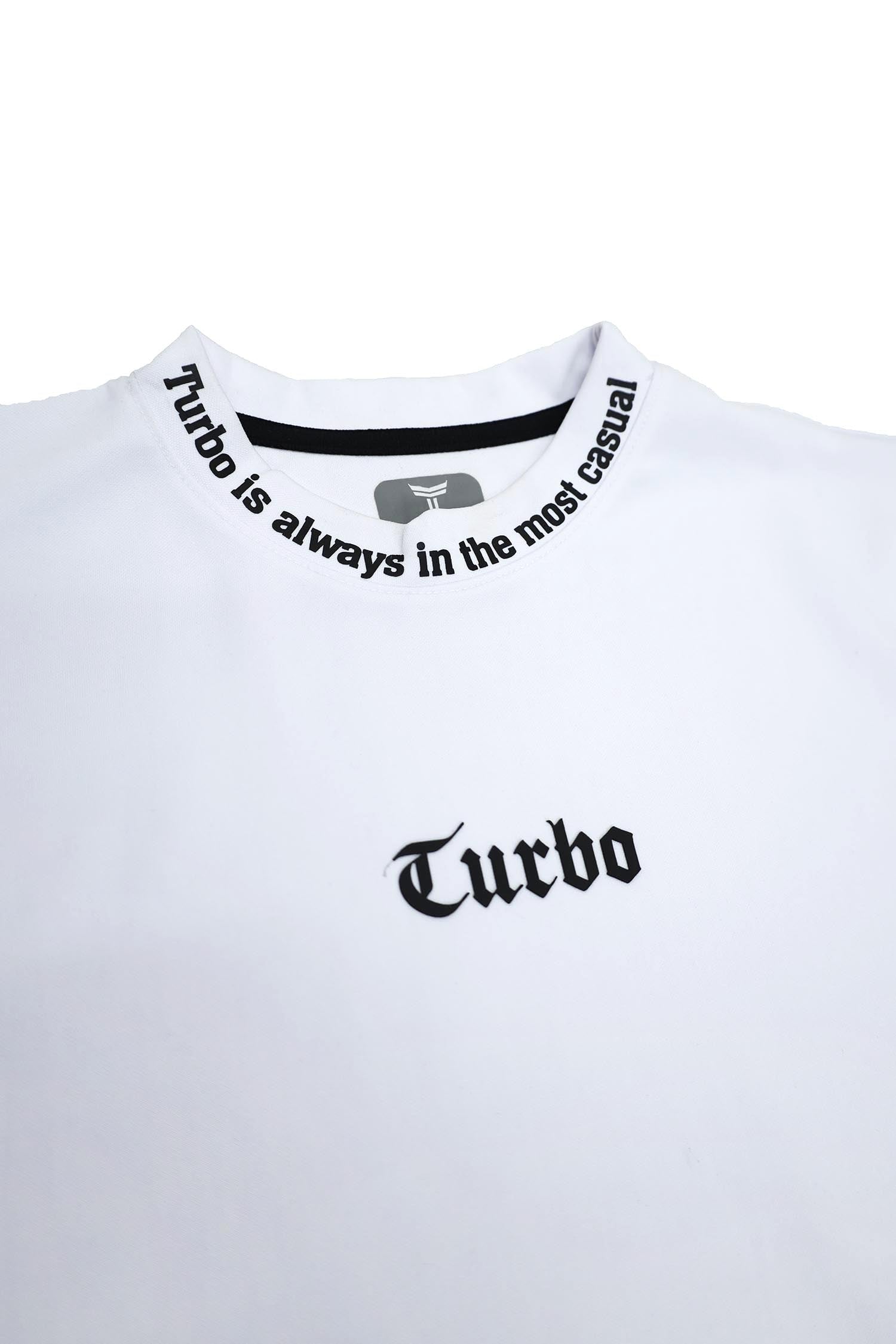 Turbo Front Printed Logo Men's Sweatshirt In White
