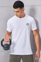 Undr Armur Front Logo Dry Fit Tee in White