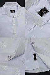 Embossed Crown All Over Casual Shirt In White