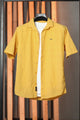 Turbo Knit Craft Crochet Casual Shirt In Yellow