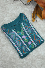 Embroidered Design Flower Pattern Turkish Imported Top