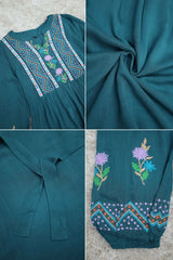 Embroidered Design Flower Pattern Turkish Imported Top