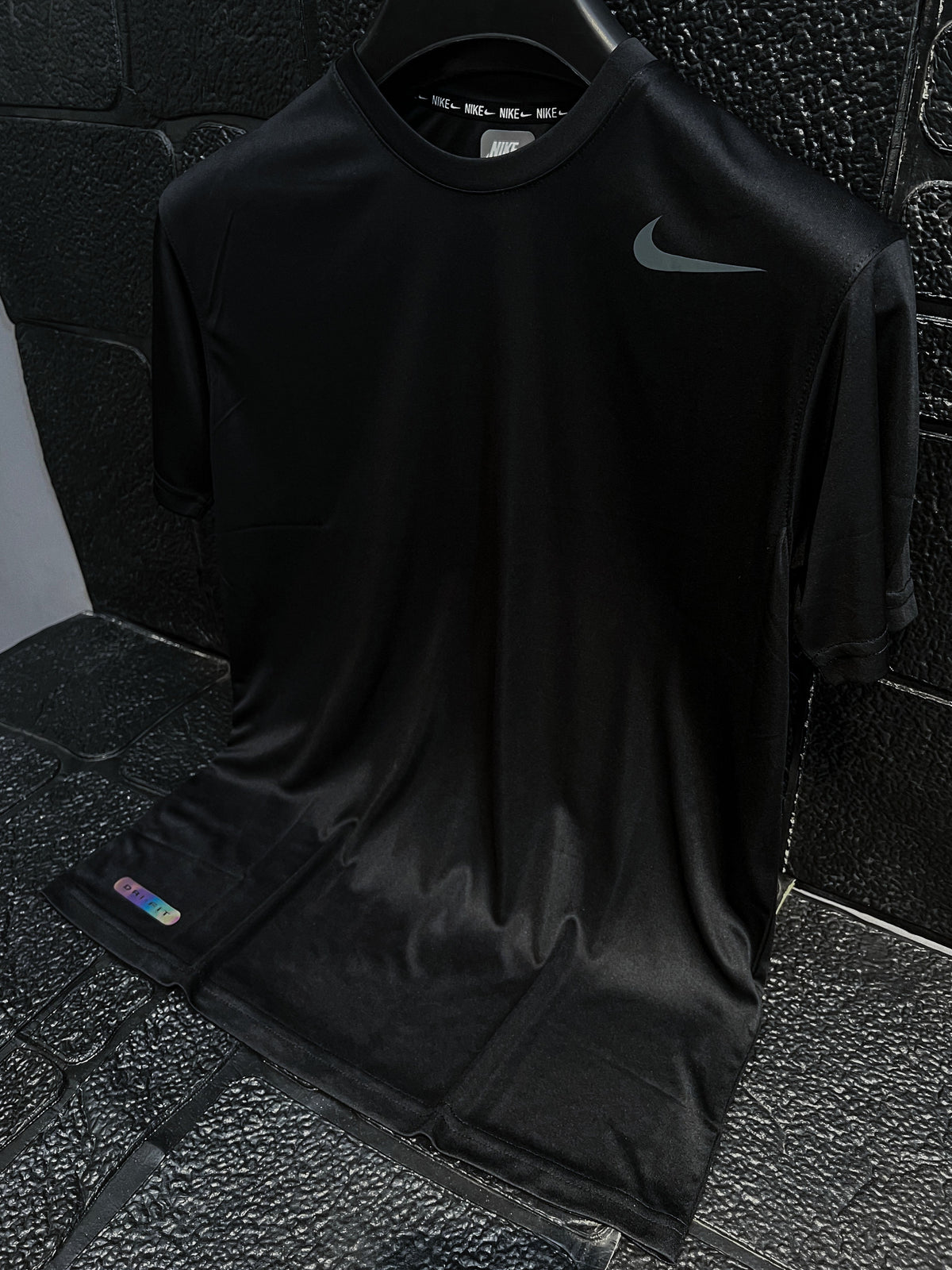 Dry Fit Tee With Reflector Logo In Black