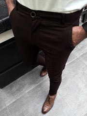 Men Supper Elastic Stretchable Cotton Pant In Coffee