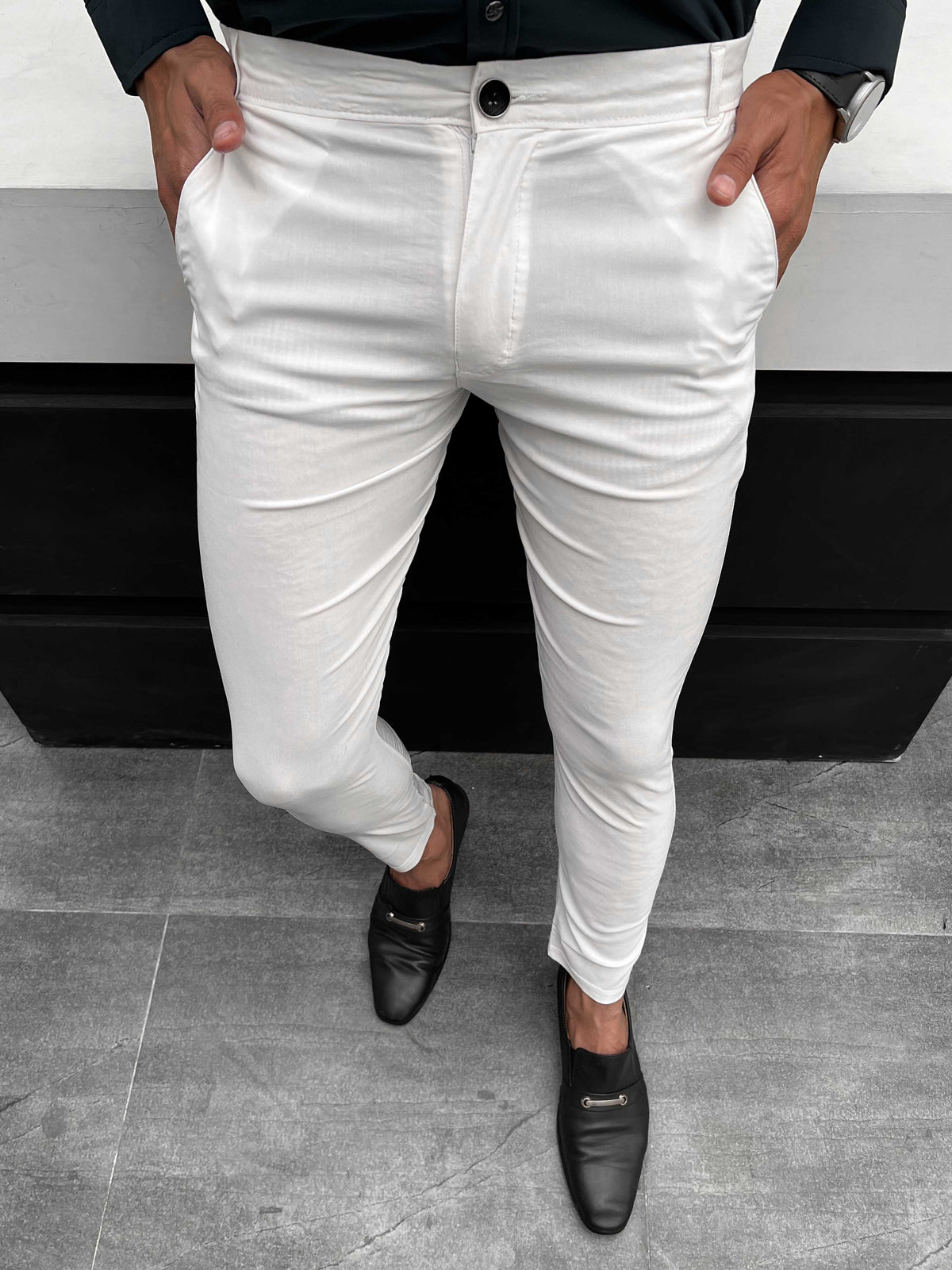 Flat Trousers Men Stretchable Lycra fancy cotton Trouser