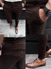 Men Supper Elastic Stretchable Cotton Pant In Coffee