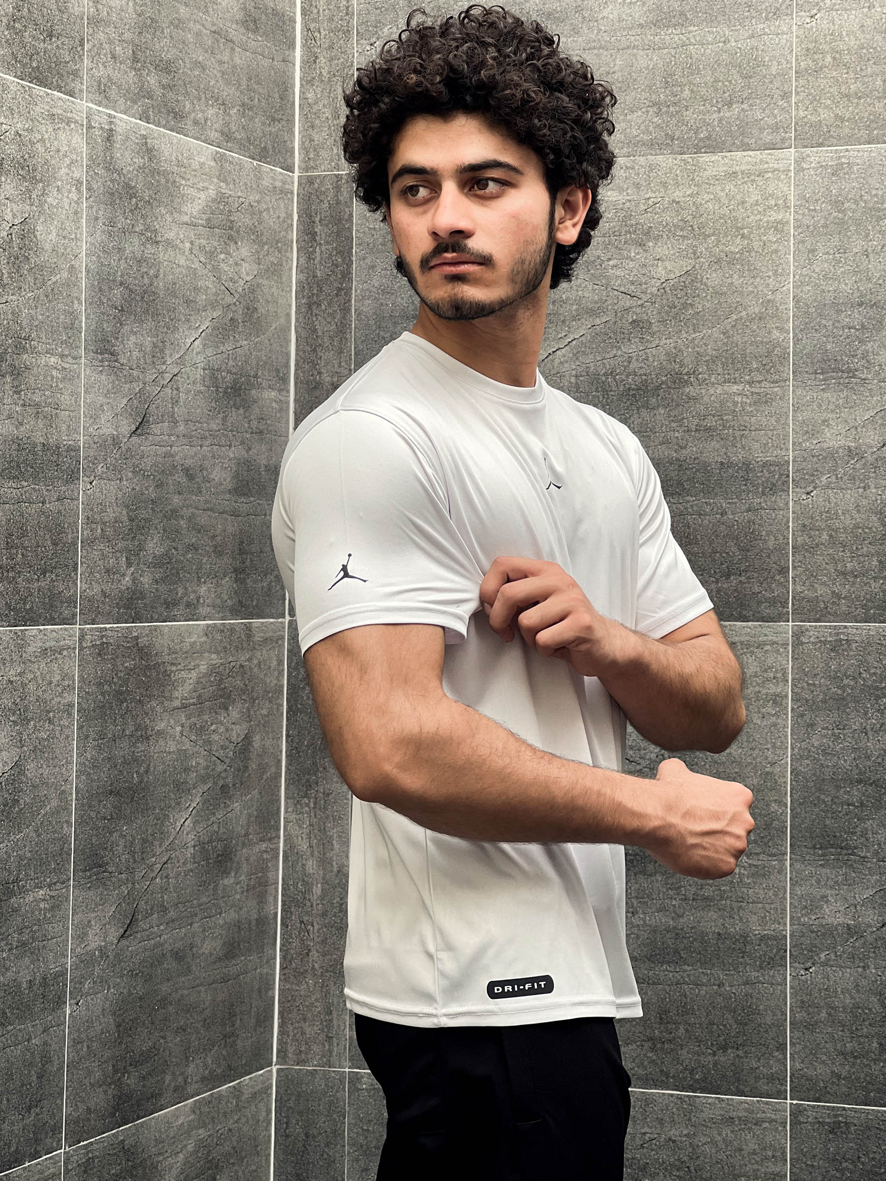 Dry Fit Tee With Reflector Logo In White