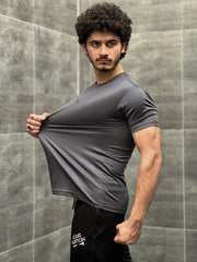 Dry Fit Tee With Reflector Logo In Dark Grey