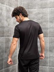 Dry Fit Tee With Printed Logo In Black