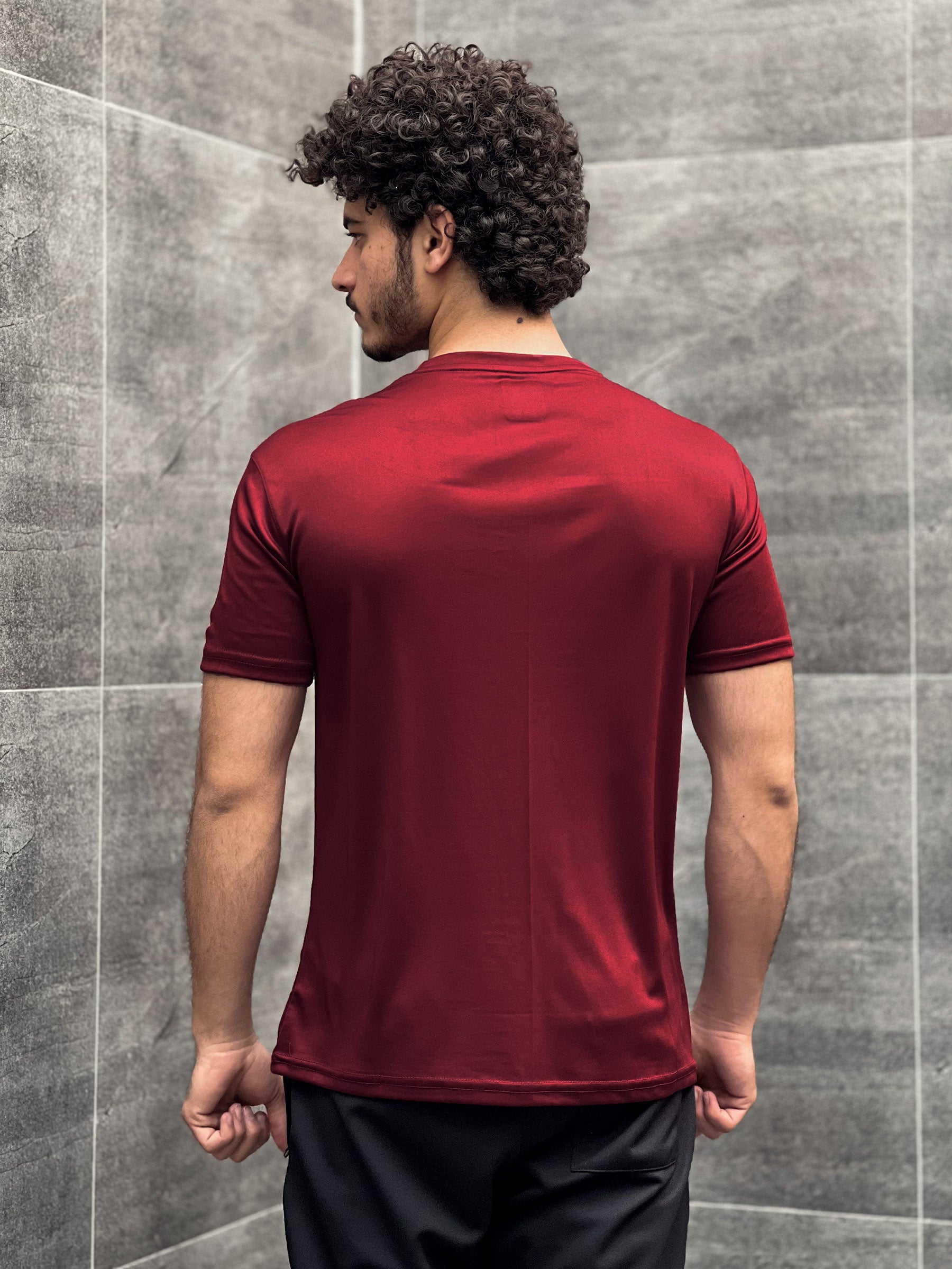 Dry Fit Tee With Reflector Logo In Maroon