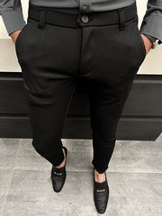 Super Elastic Slim Cotton Pant in Black