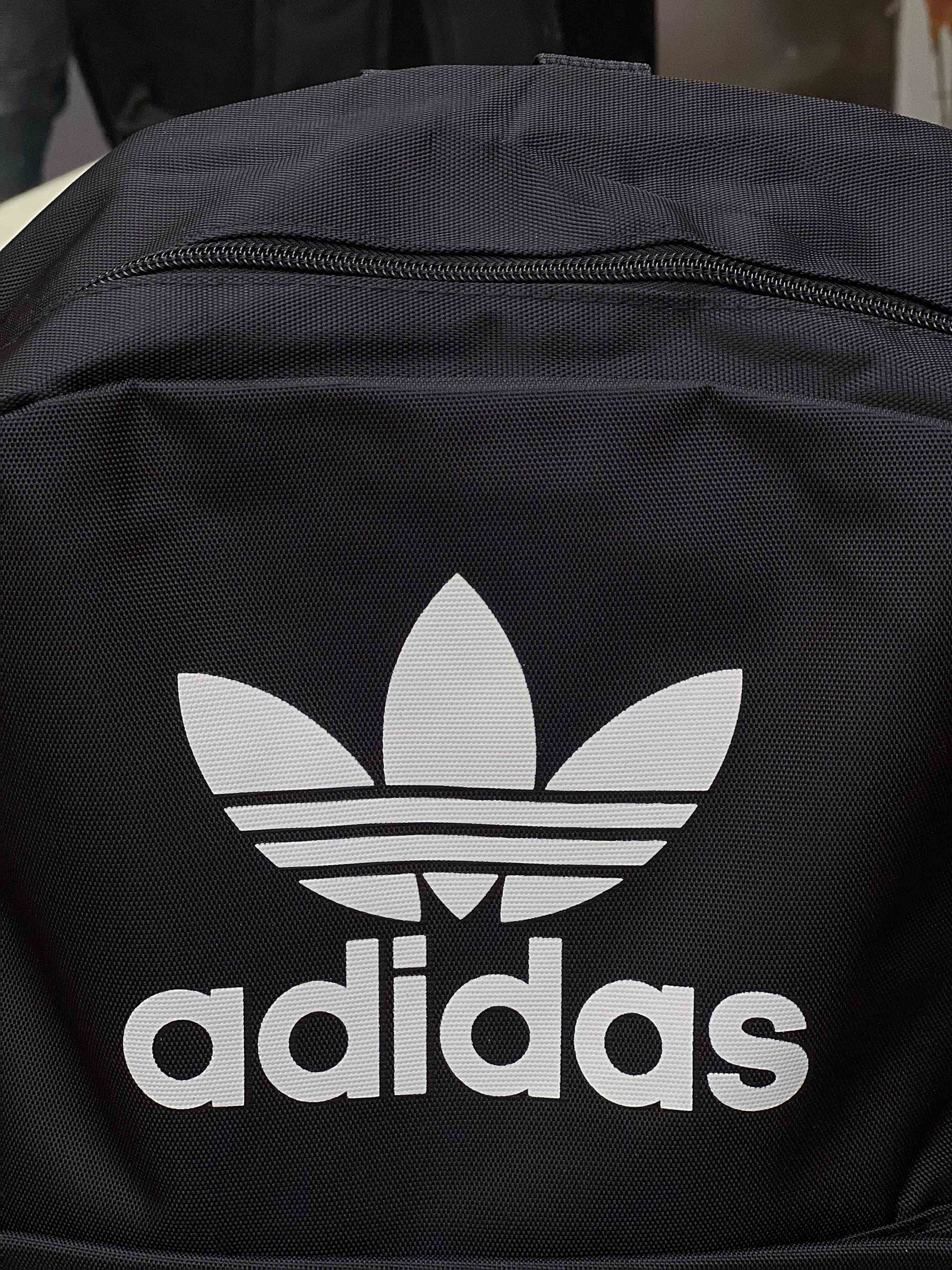Adds Logo Front Zip Style Backpack in Black