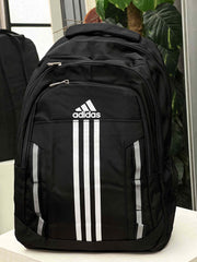 Adds Front Logo Three Stripe Design Backpack in Black