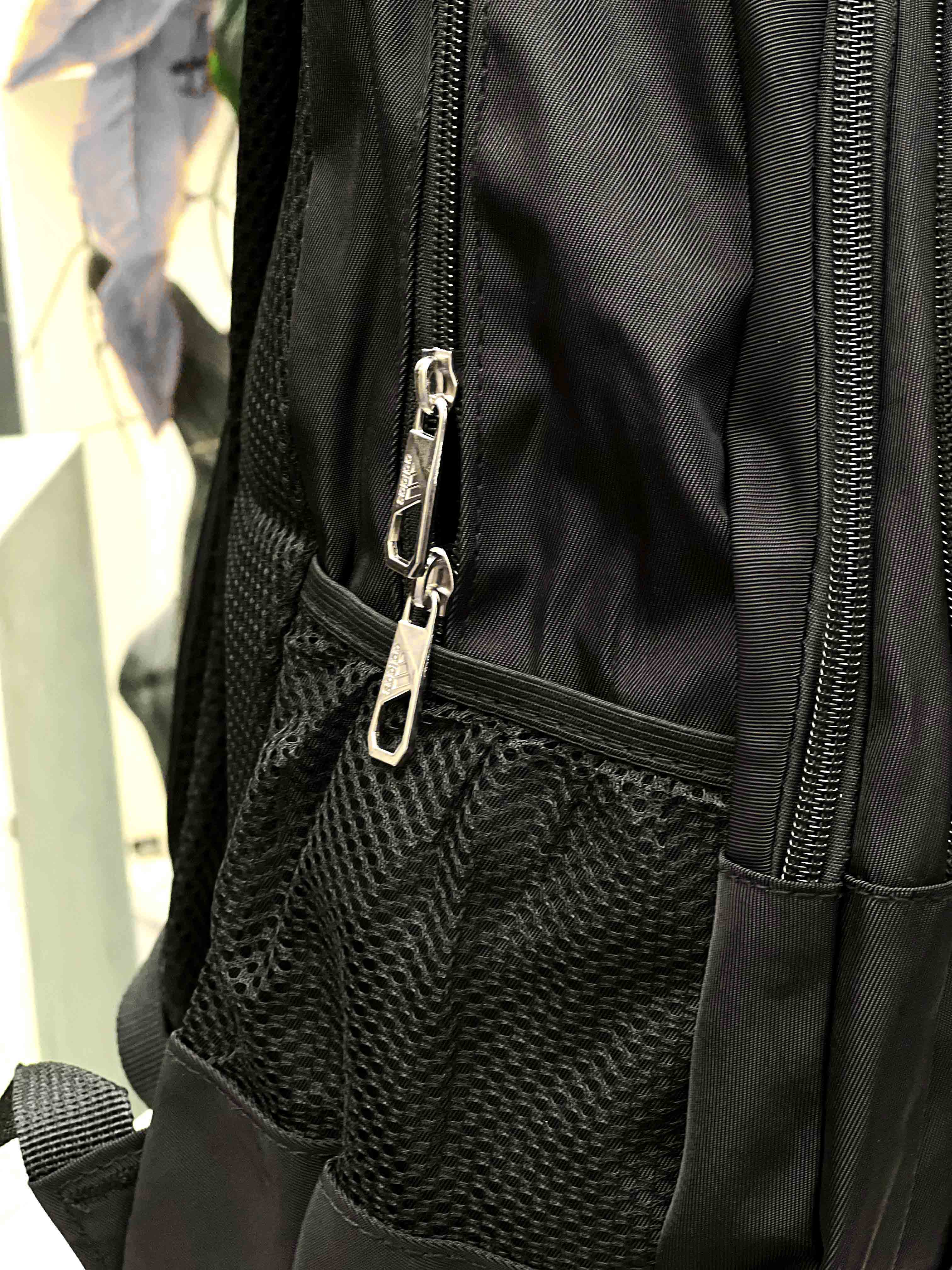 Adds Front Logo Three Stripe Design Backpack in Black